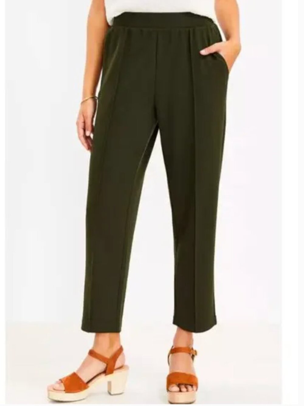 LOFT Pintucked Fluid Taper Pants